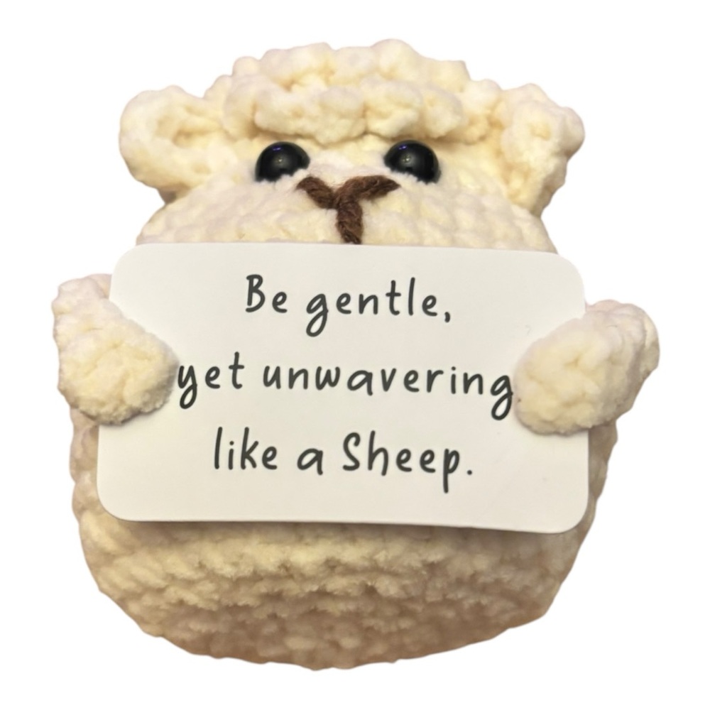 AB INKS Handmade Crocheted Animal with Inspirational Message